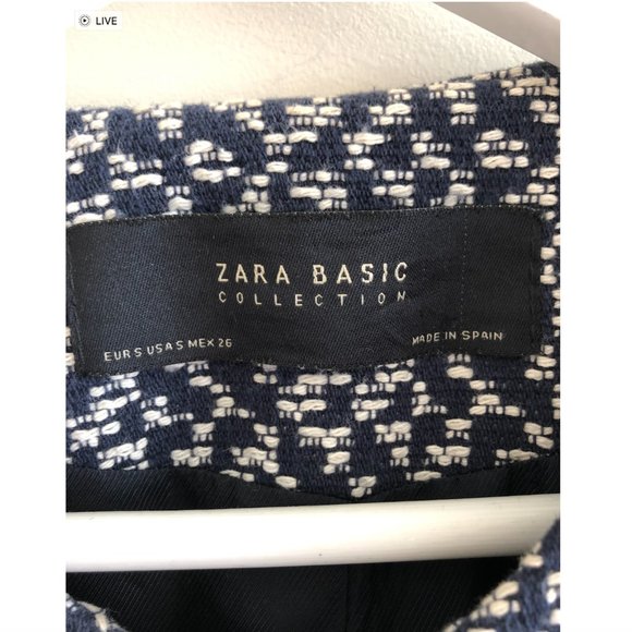 Zara Basics Tweed Coat - Picture 4 of 4